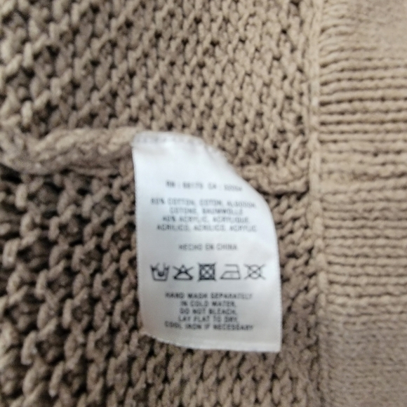 Anthropologie Sparrow Sz S Hooded Cardigan Pockets Snap Front Tan - Picture 10 of 11